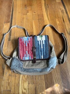 Upcycled Myra Bag "Amber and Azure" backpack